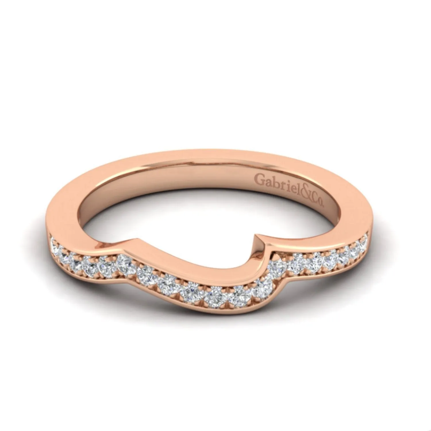 Gabriel & Co. "Aleesa" Curved Diamond Wedding Band