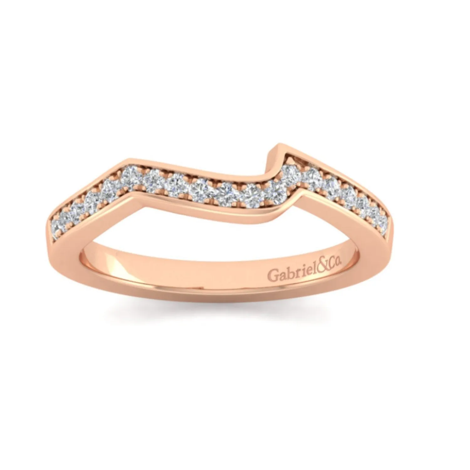 Gabriel & Co. "Aleesa" Curved Diamond Wedding Band