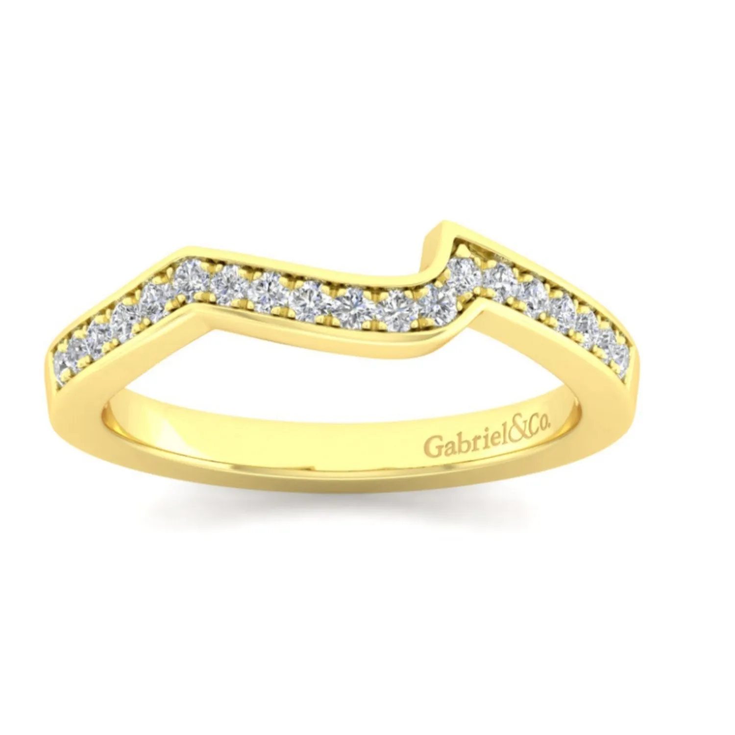 Gabriel & Co. "Aleesa" Curved Diamond Wedding Band