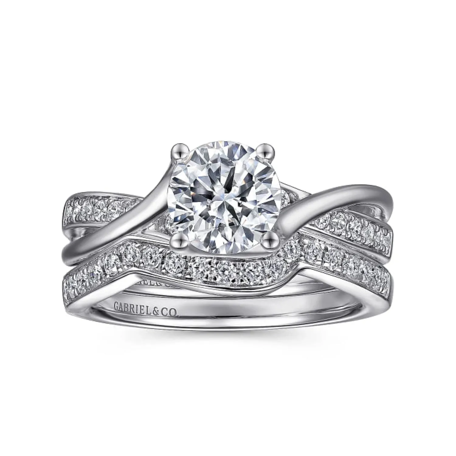 Gabriel & Co. "Aleesa" Curved Diamond Wedding Band