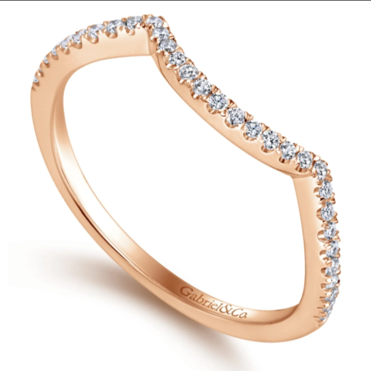 Gabriel & Co. "Courtney" Curved Diamond Wedding Band