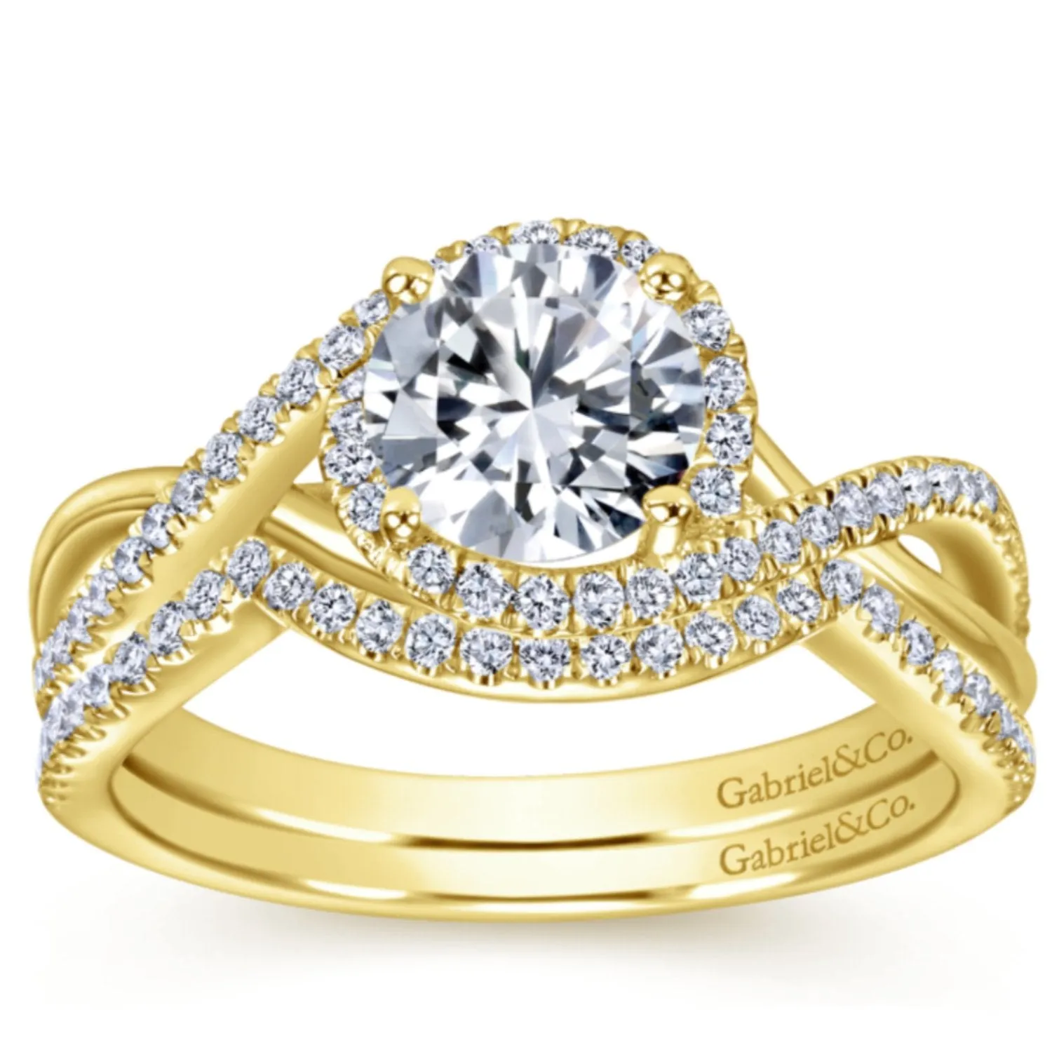 Gabriel & Co. "Courtney" Curved Diamond Wedding Band
