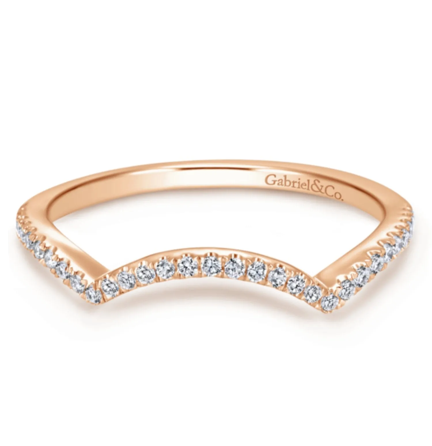Gabriel & Co. "Courtney" Curved Diamond Wedding Band