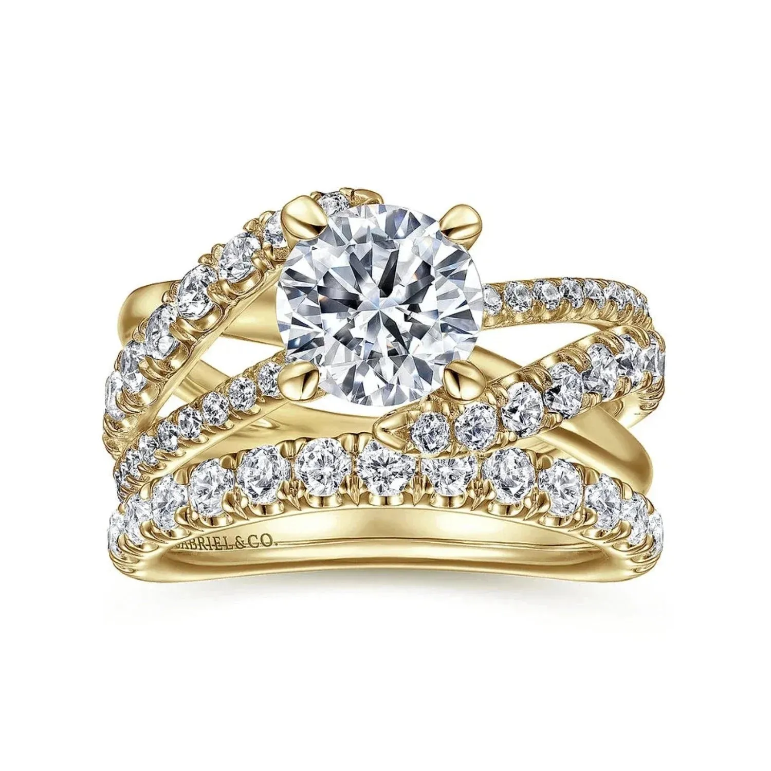 Gabriel & Co. "Zaira" Curved Diamond Wedding Band