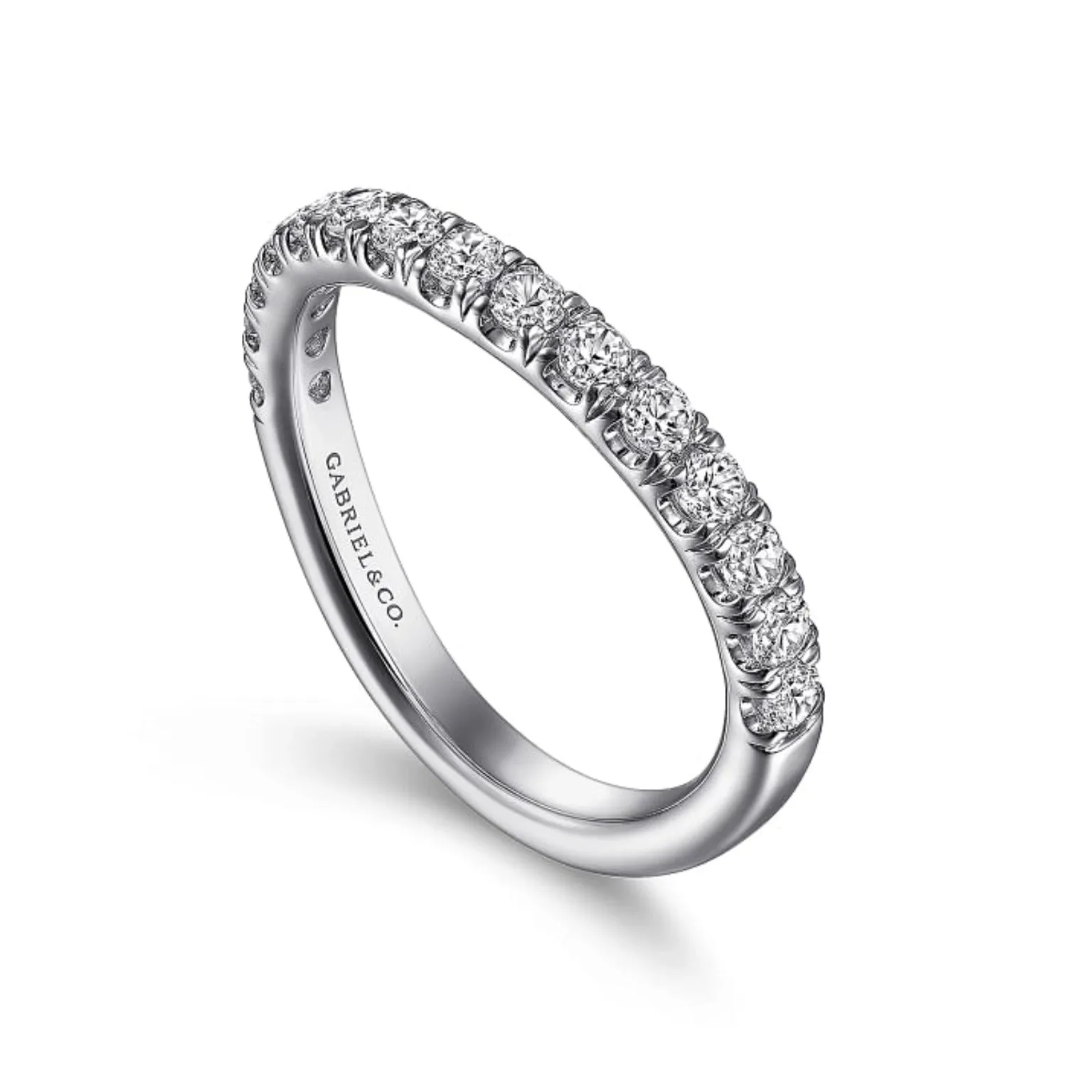 Gabriel & Co. "Zaira" Curved Diamond Wedding Band