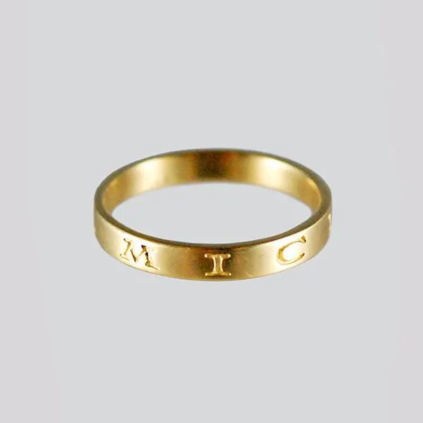 Gabriella Kiss 14k Band Ring Inscribed with "Amicitia"