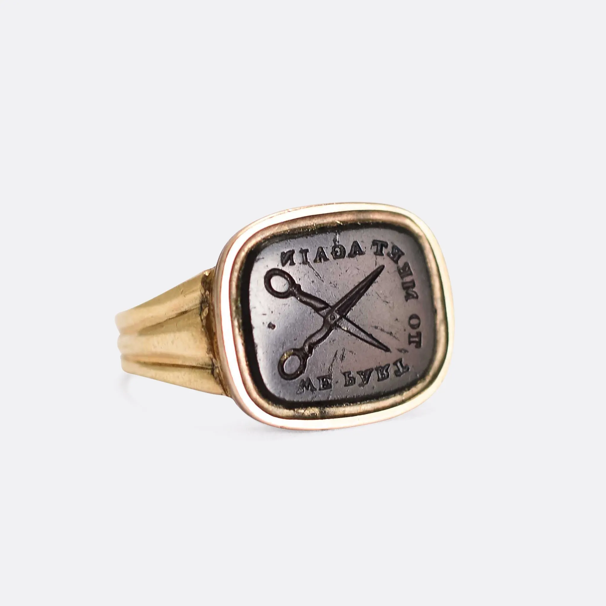 Georgian "We part to meet again" Love Token Intaglio Signet Ring