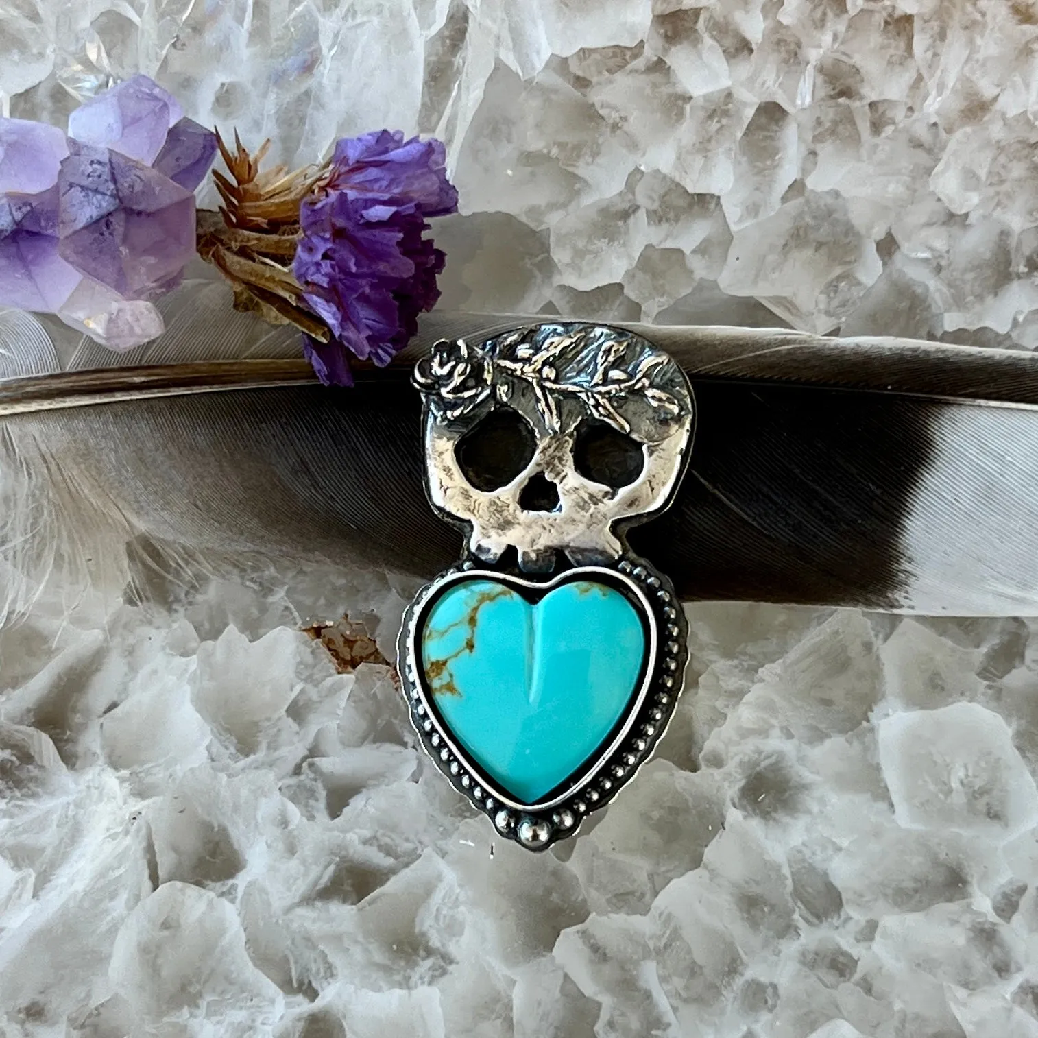 Ghouls night out - Skeleton and Rose band Hand carved and cast pendant or ring