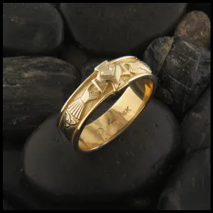 Gold Claddagh Cross Ring