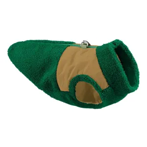 Gooby Zip Up Two-Tone Sherpa Vest Forest Green