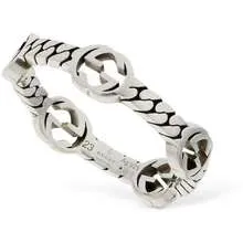 Gucci Sterling Chain Band with 5 Interlocking G Pattern Size 6.25
