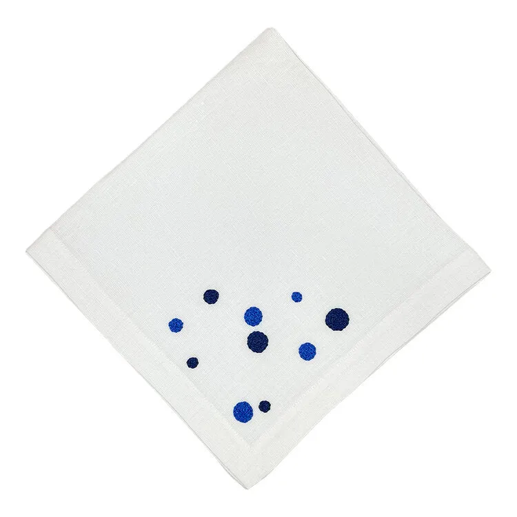 Hand Stitched Circle Linen Napkin, Set of 4