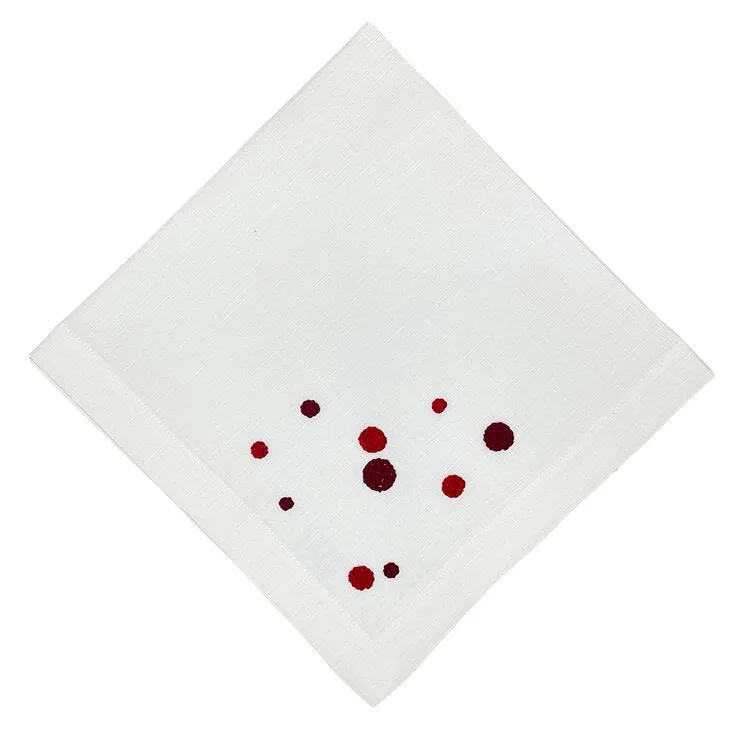 Hand Stitched Circle Linen Napkin, Set of 4