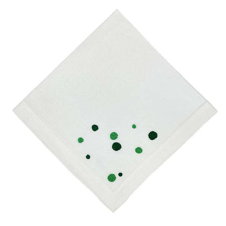 Hand Stitched Circle Linen Napkin, Set of 4