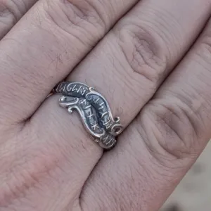 Handcrafted Ouroboros Runes Symbol Sterling Silver Ring