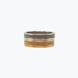Hitched "Braid" Duet Ring in 22K Apricot Gold and 18K Alpine Gold