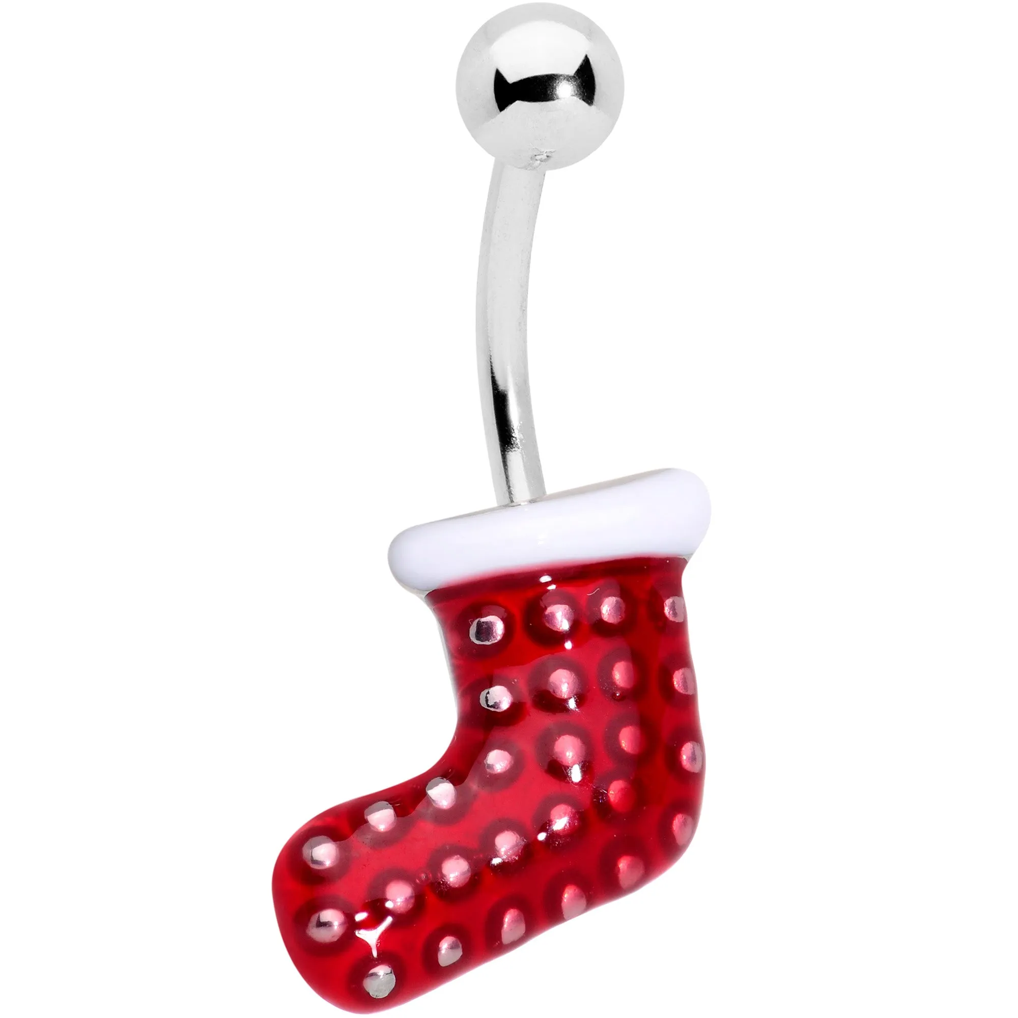 Holiday Snowflake Mitten Stocking Christmas Belly Ring Set of 3