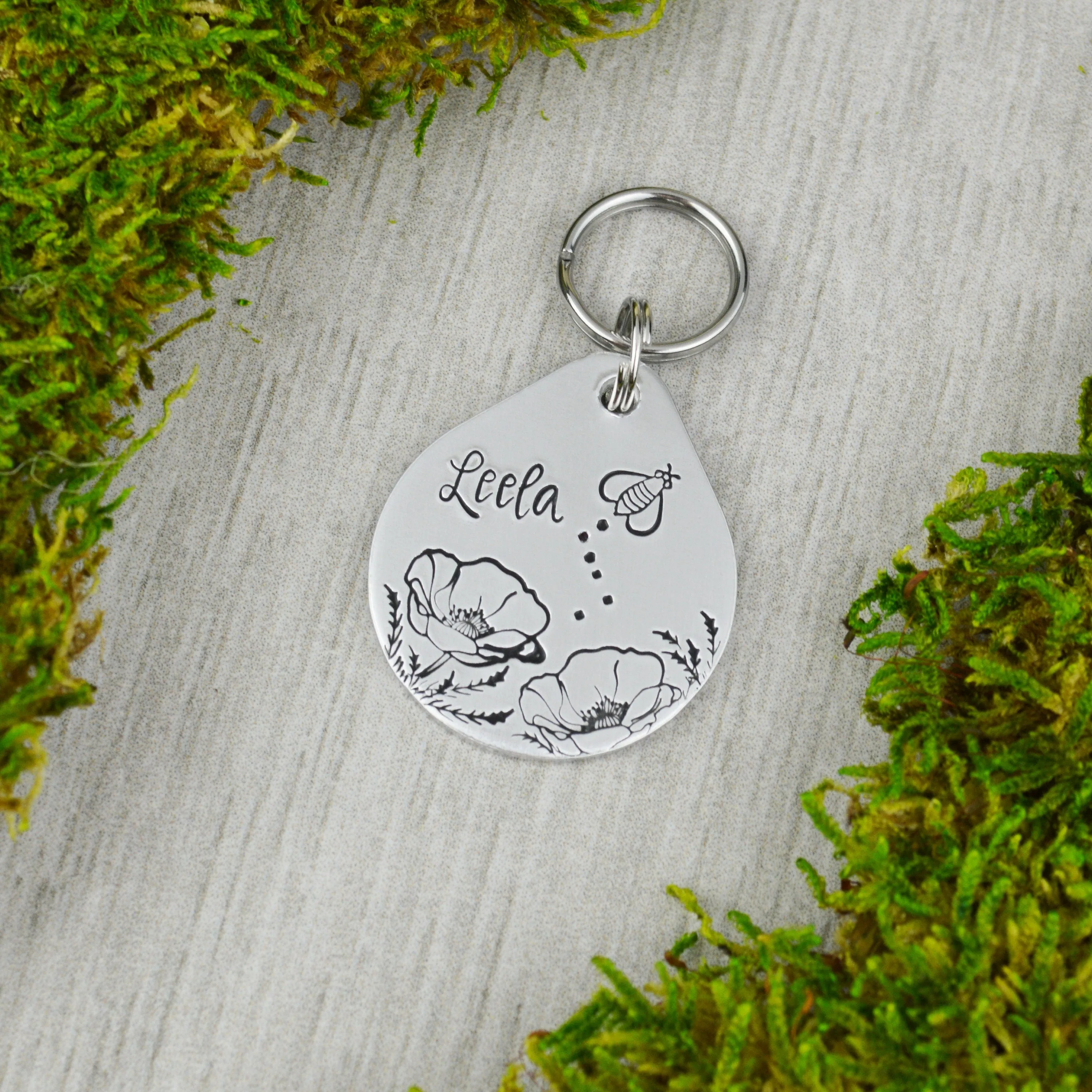 Honey Bee in the Wildflowers Pet ID Tag
