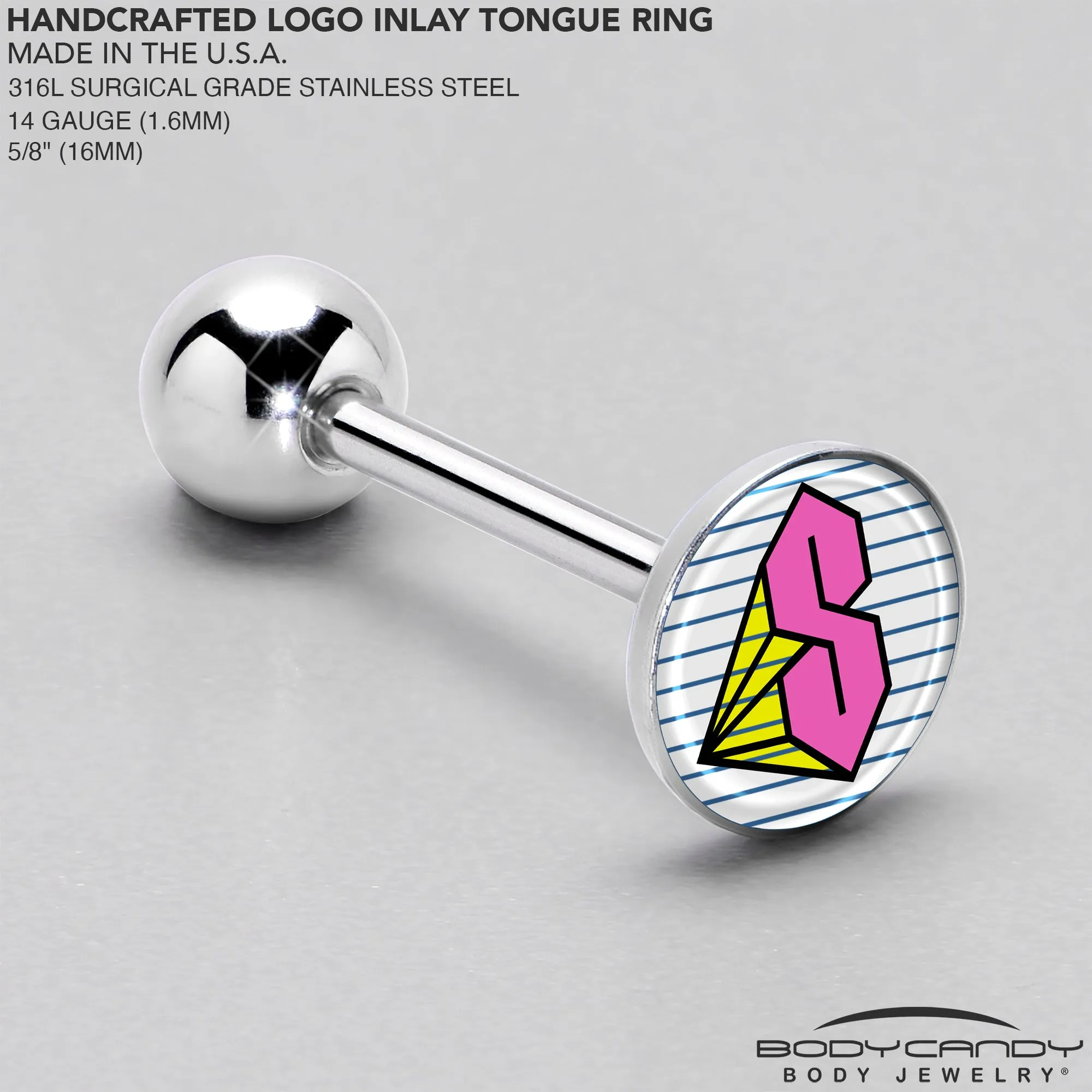 Hot Pink Cool S Barbell Tongue Ring