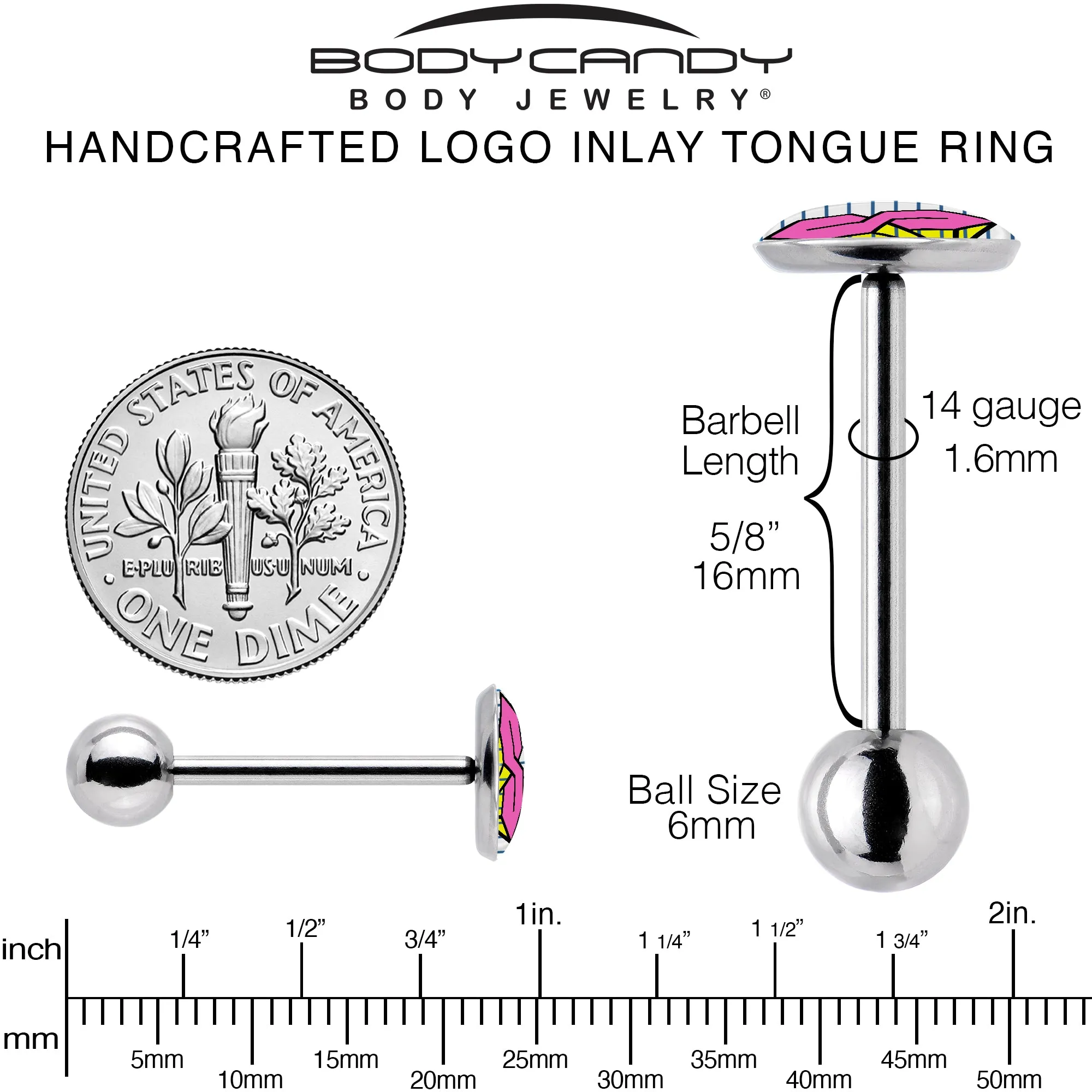 Hot Pink Cool S Barbell Tongue Ring