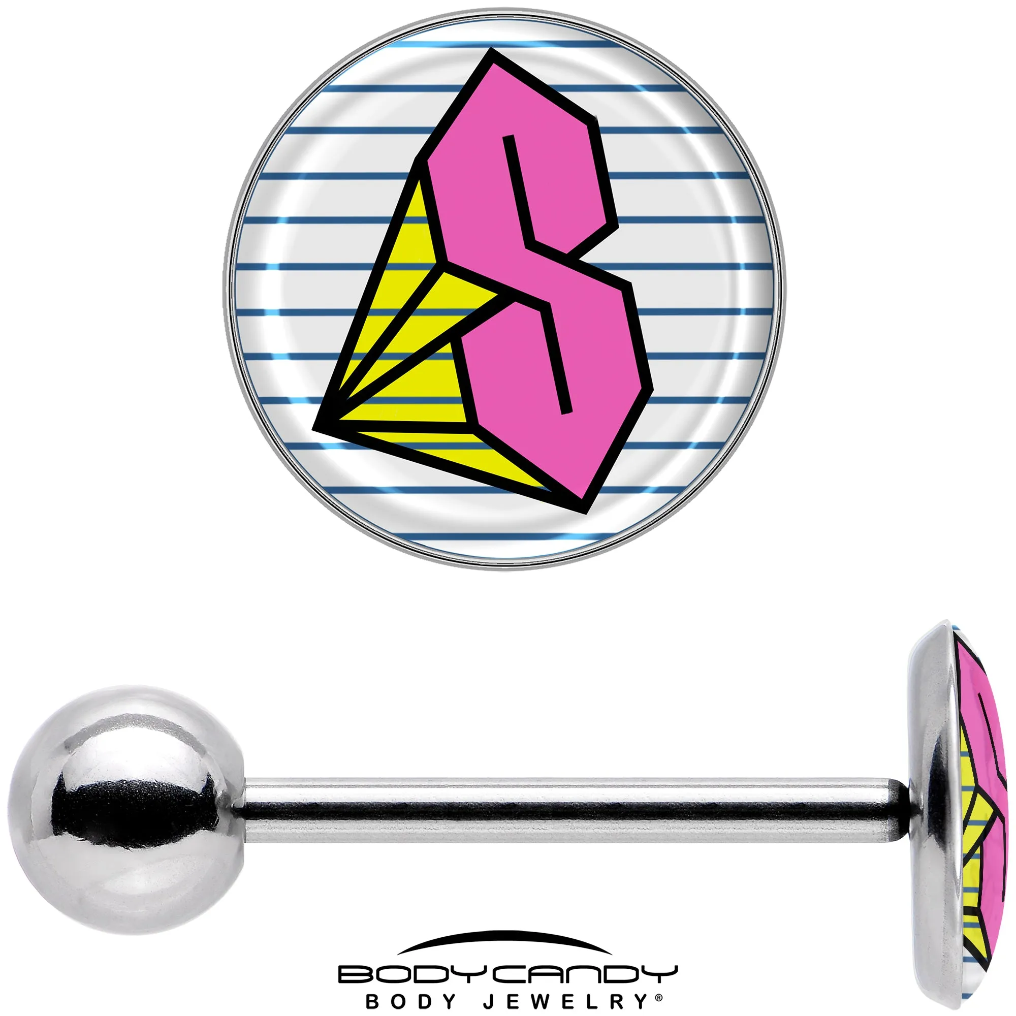 Hot Pink Cool S Barbell Tongue Ring