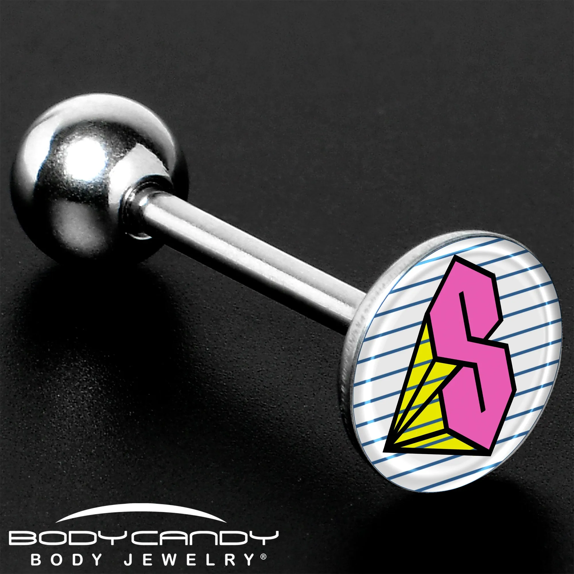 Hot Pink Cool S Barbell Tongue Ring