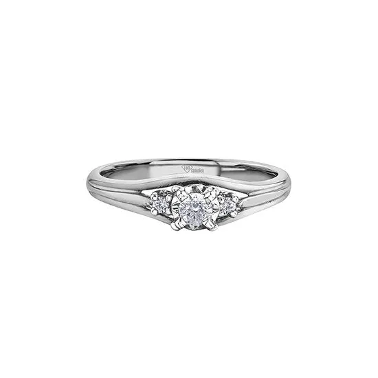 I am Canadian 10K White Gold (0.18ct) Canadian Diamond Ring