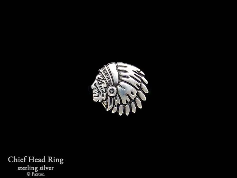 Indian Chief Head Ring Sterling Silver