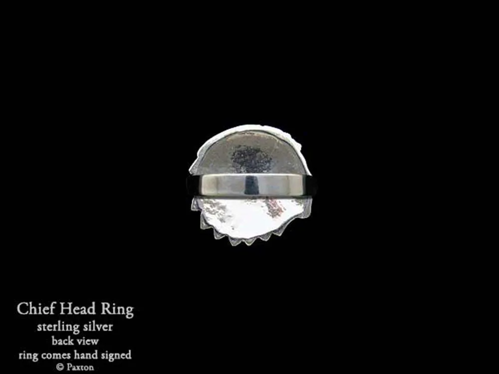 Indian Chief Head Ring Sterling Silver