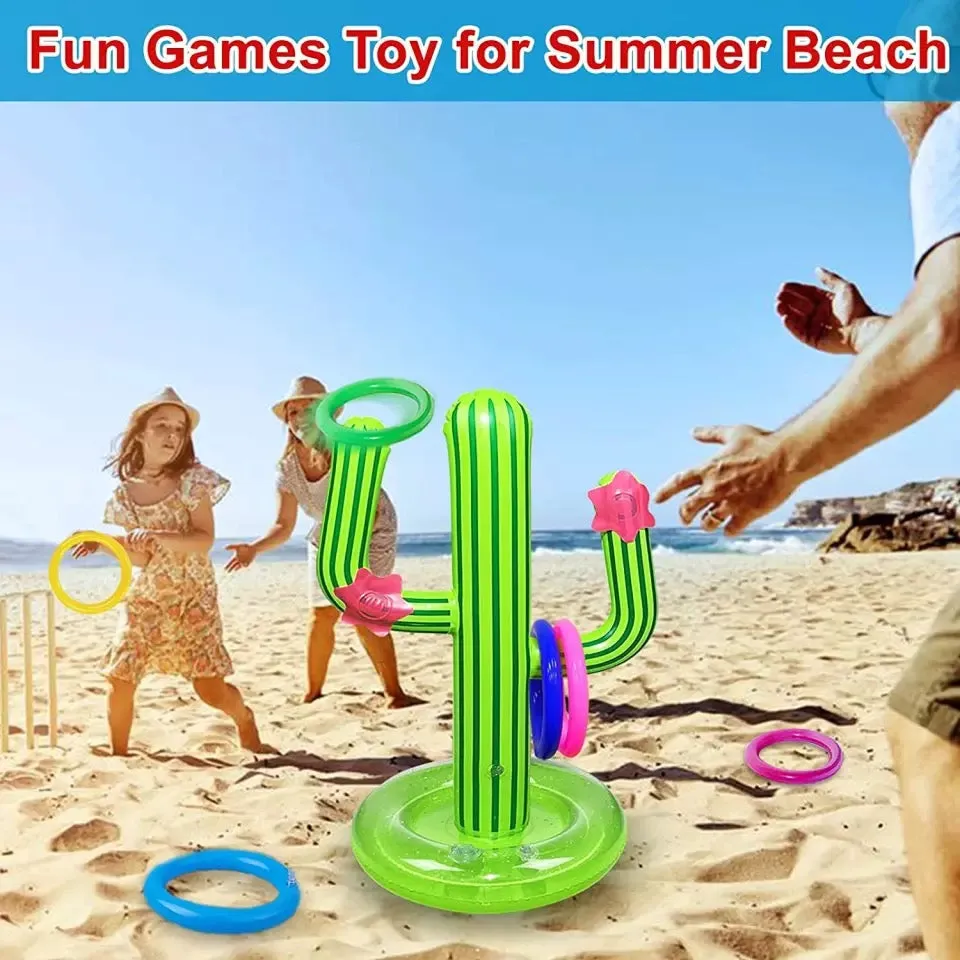 Inflatable Cactus Pool Party Ring Toss Game Set