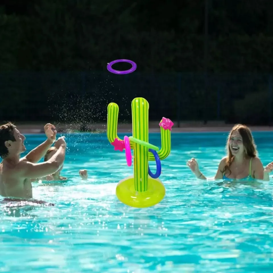 Inflatable Cactus Pool Party Ring Toss Game Set