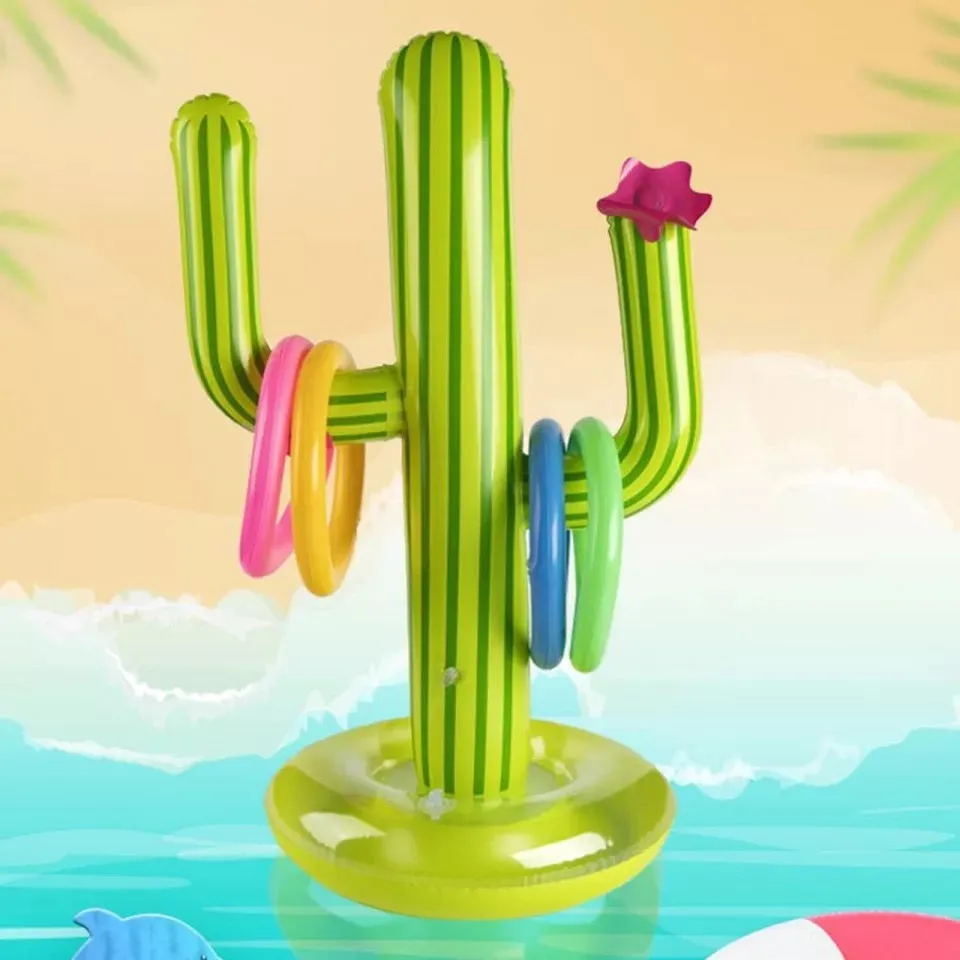 Inflatable Cactus Pool Party Ring Toss Game Set