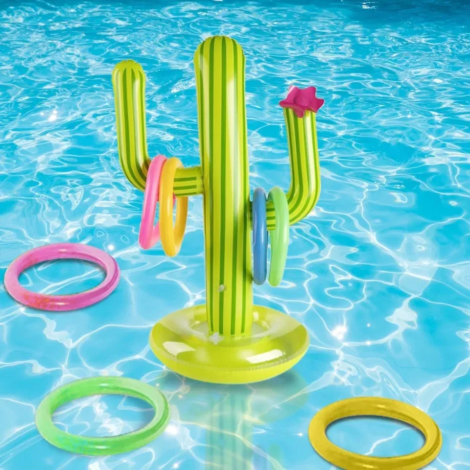 Inflatable Cactus Pool Party Ring Toss Game Set