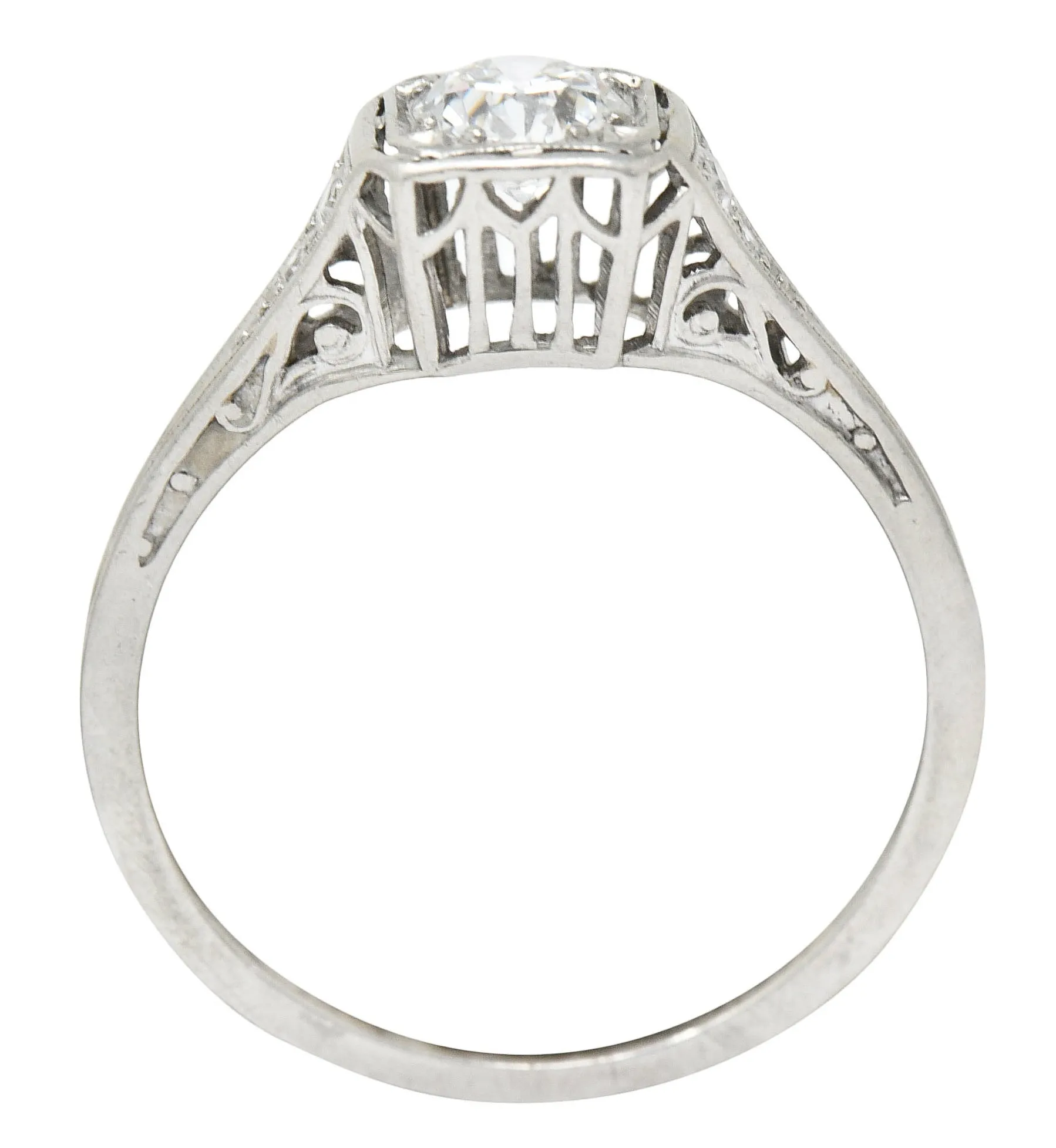 J.E. Caldwell 0.55 CTW Diamond Platinum Engagement Ring Circa 1920
