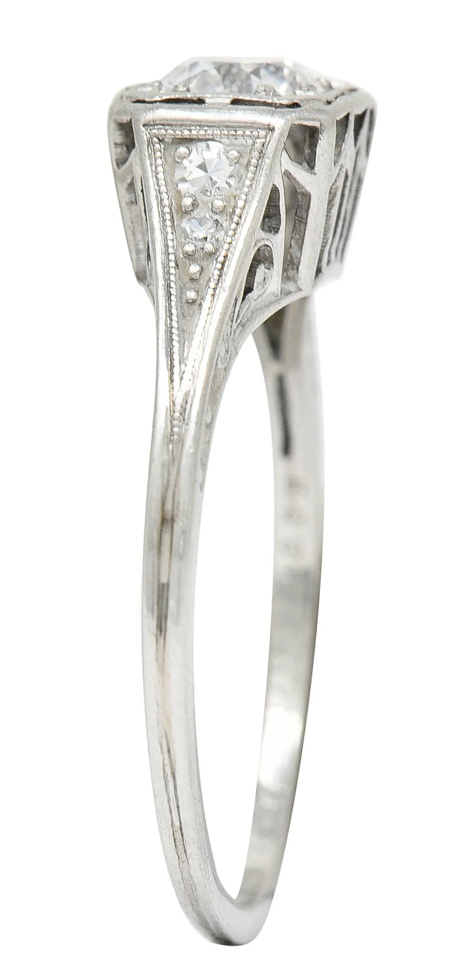 J.E. Caldwell 0.55 CTW Diamond Platinum Engagement Ring Circa 1920