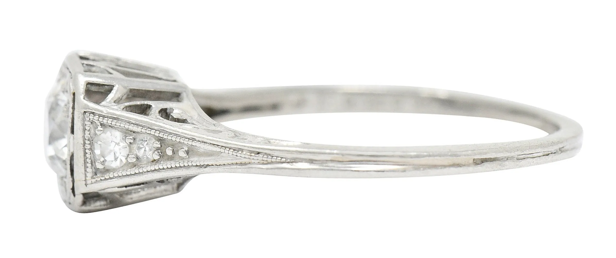 J.E. Caldwell 0.55 CTW Diamond Platinum Engagement Ring Circa 1920