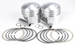 KB Performance KB263.010 Cast Piston Kit (74ci., Domed) - .010in. Oversize to 3.448in., 9:1 Compression
