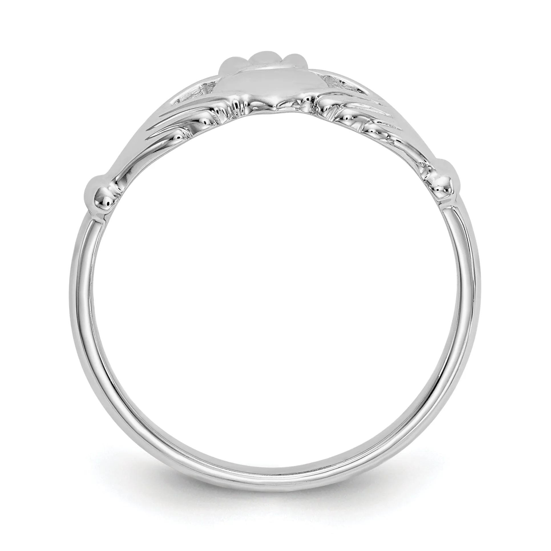 Ladies 14kt white gold claddagh ring