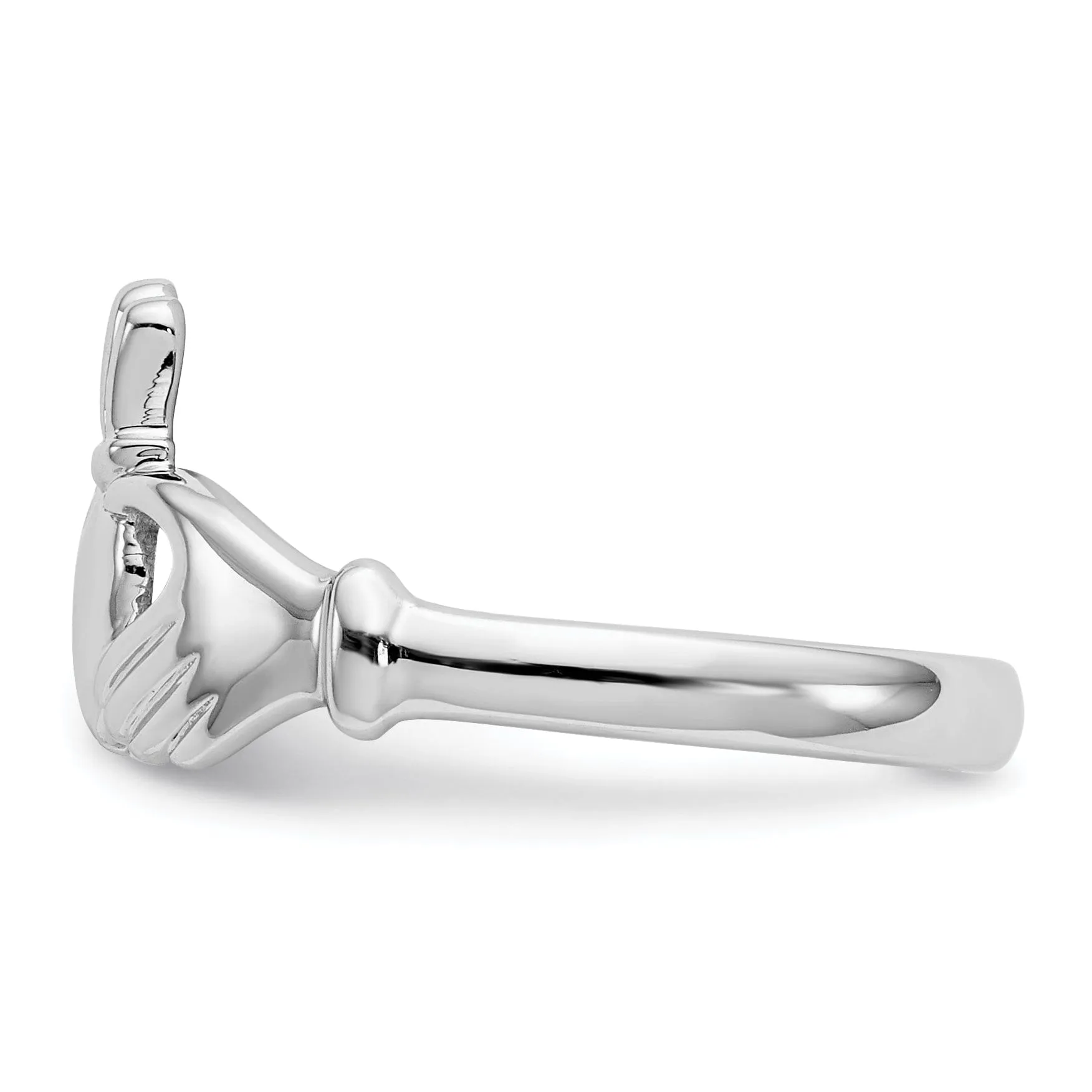 Ladies 14kt white gold claddagh ring