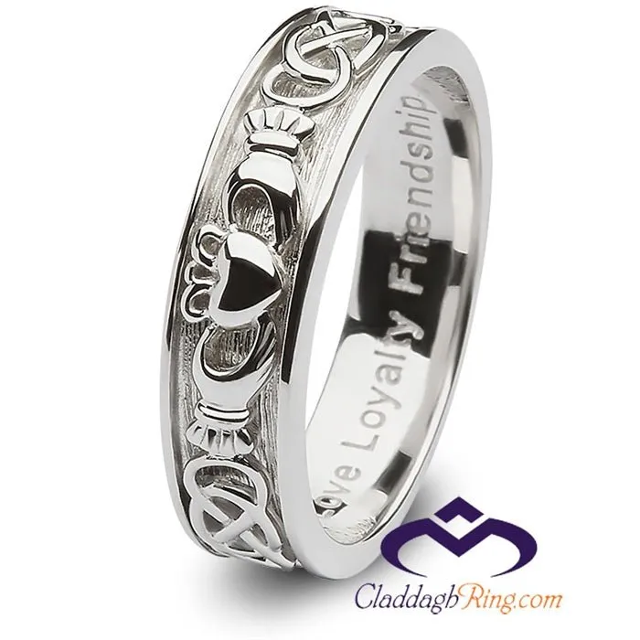Ladies Sterling Silver Claddagh Wedding Ring SL-SD8