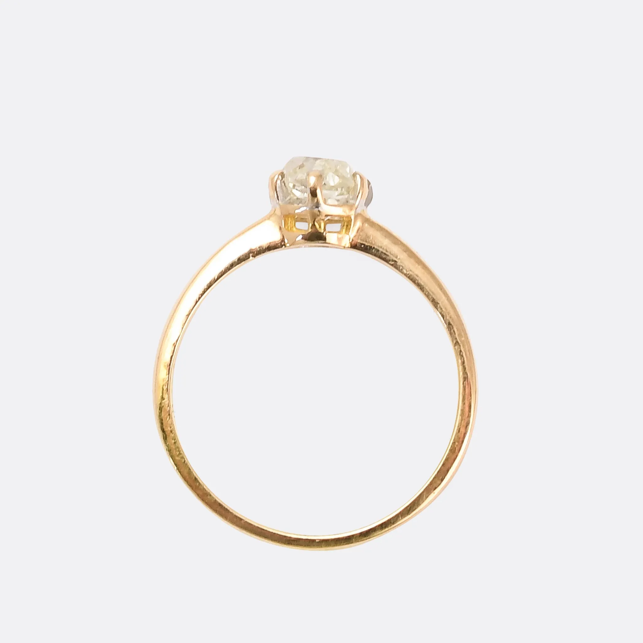 Late Victorian 0.78ct Old Mine Cut Diamond Solitaire Ring