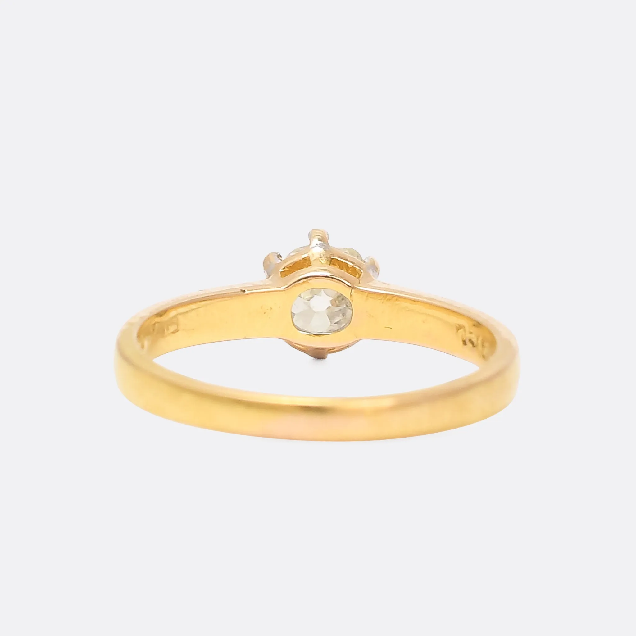 Late Victorian 0.78ct Old Mine Cut Diamond Solitaire Ring