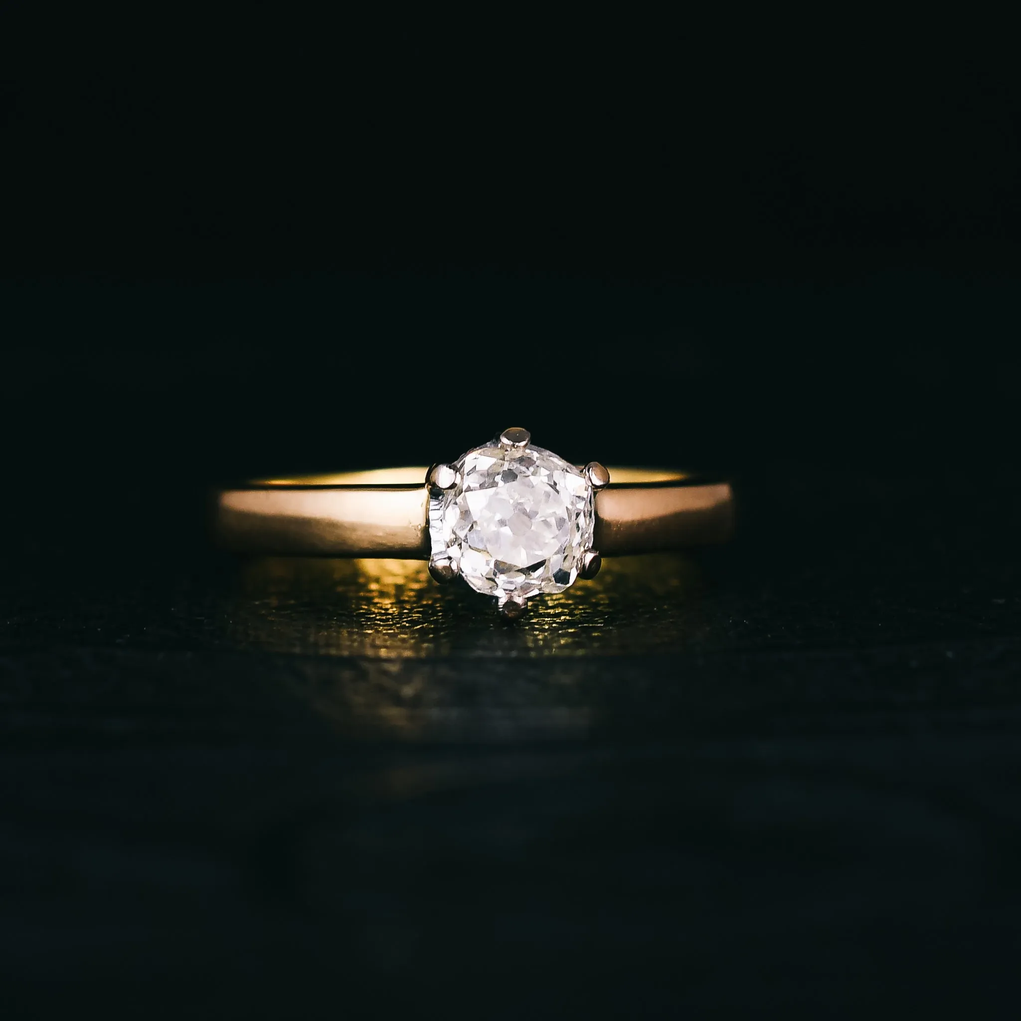 Late Victorian 0.78ct Old Mine Cut Diamond Solitaire Ring