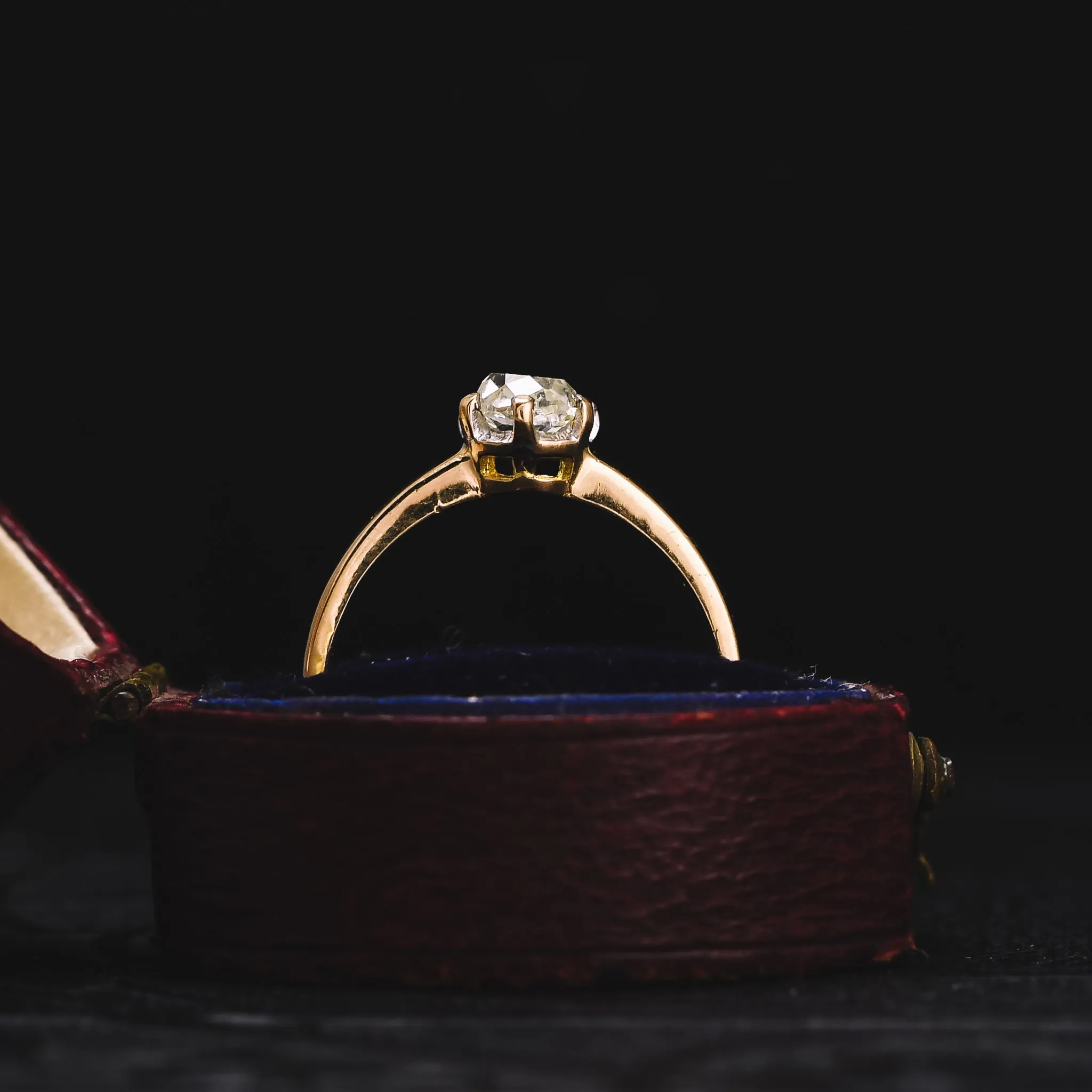 Late Victorian 0.78ct Old Mine Cut Diamond Solitaire Ring