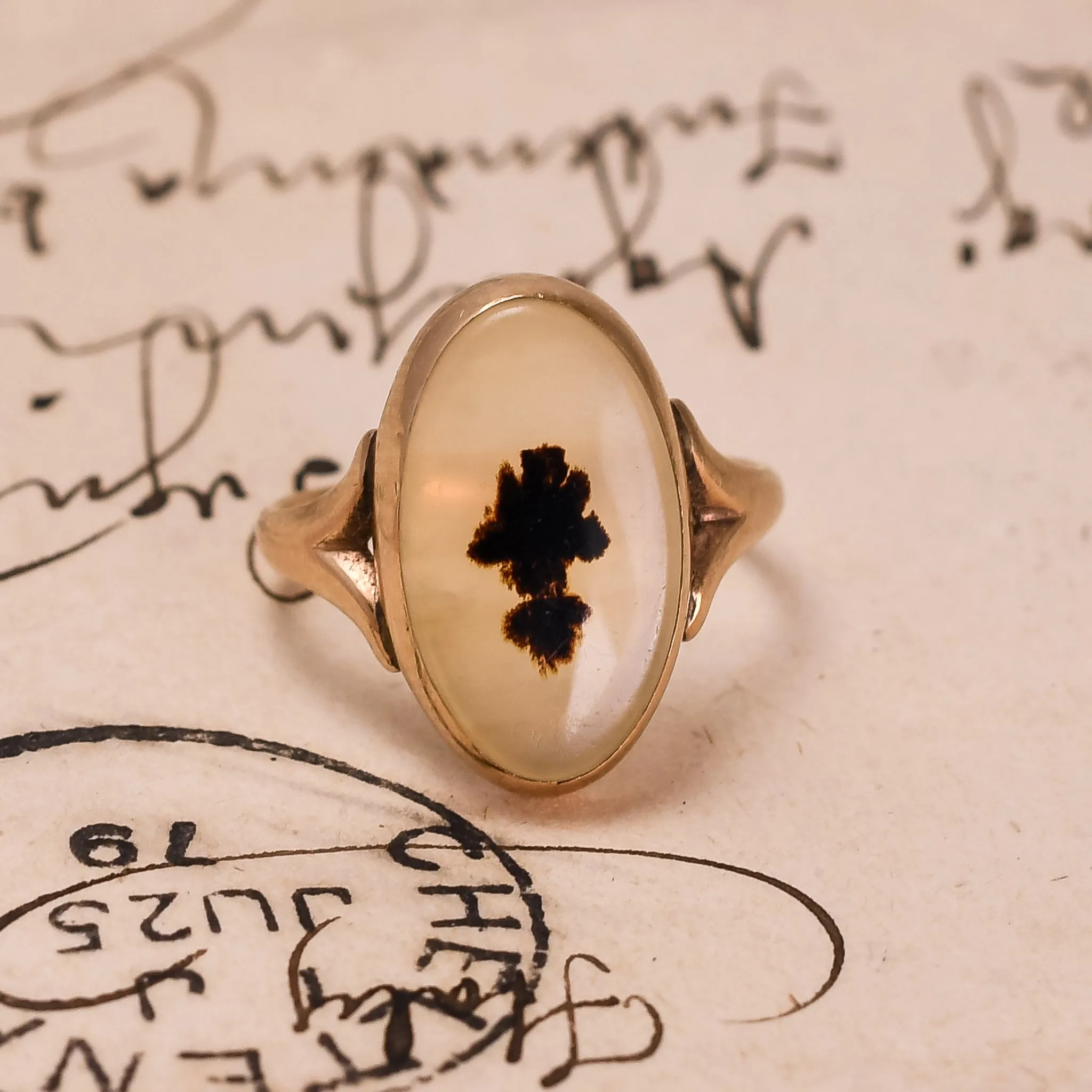 Late Victorian Dendritic Agate Ring