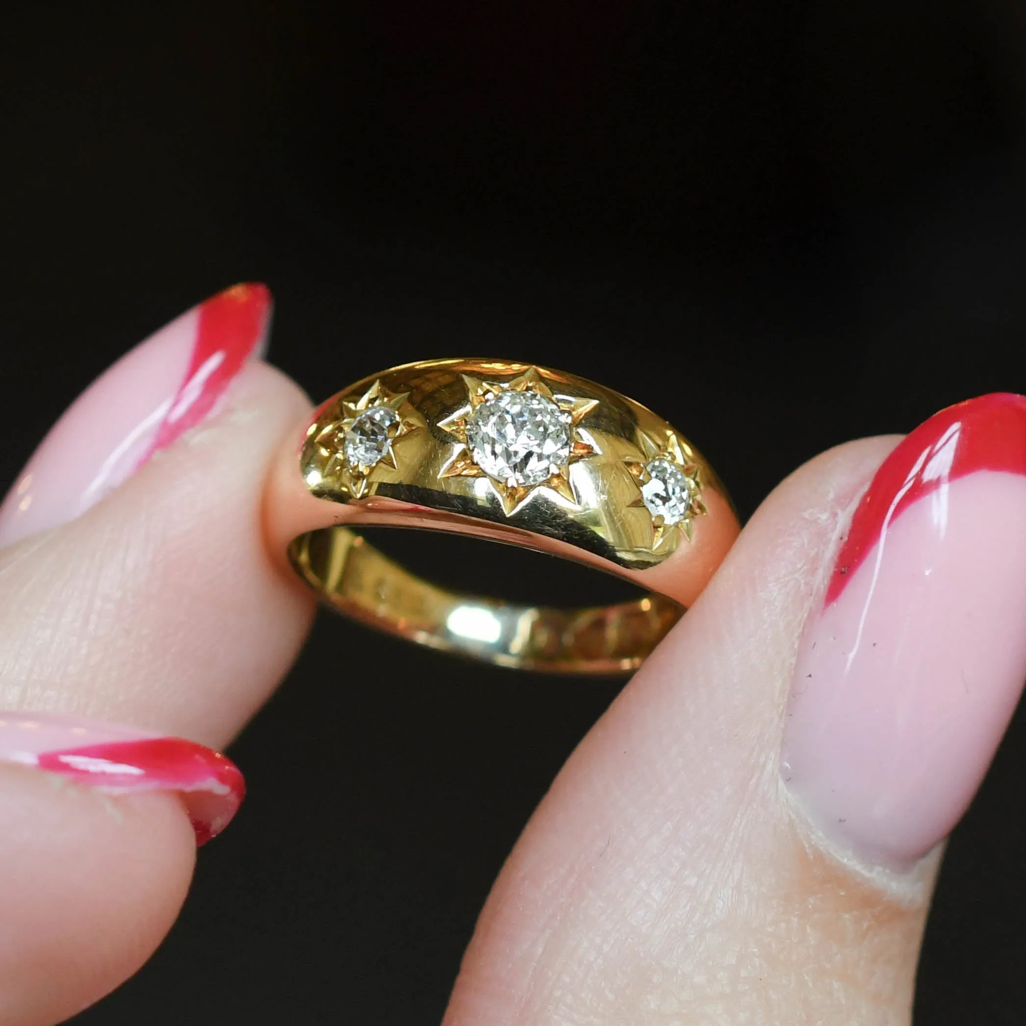 Late Victorian Star-Set Diamond Gypsy Ring