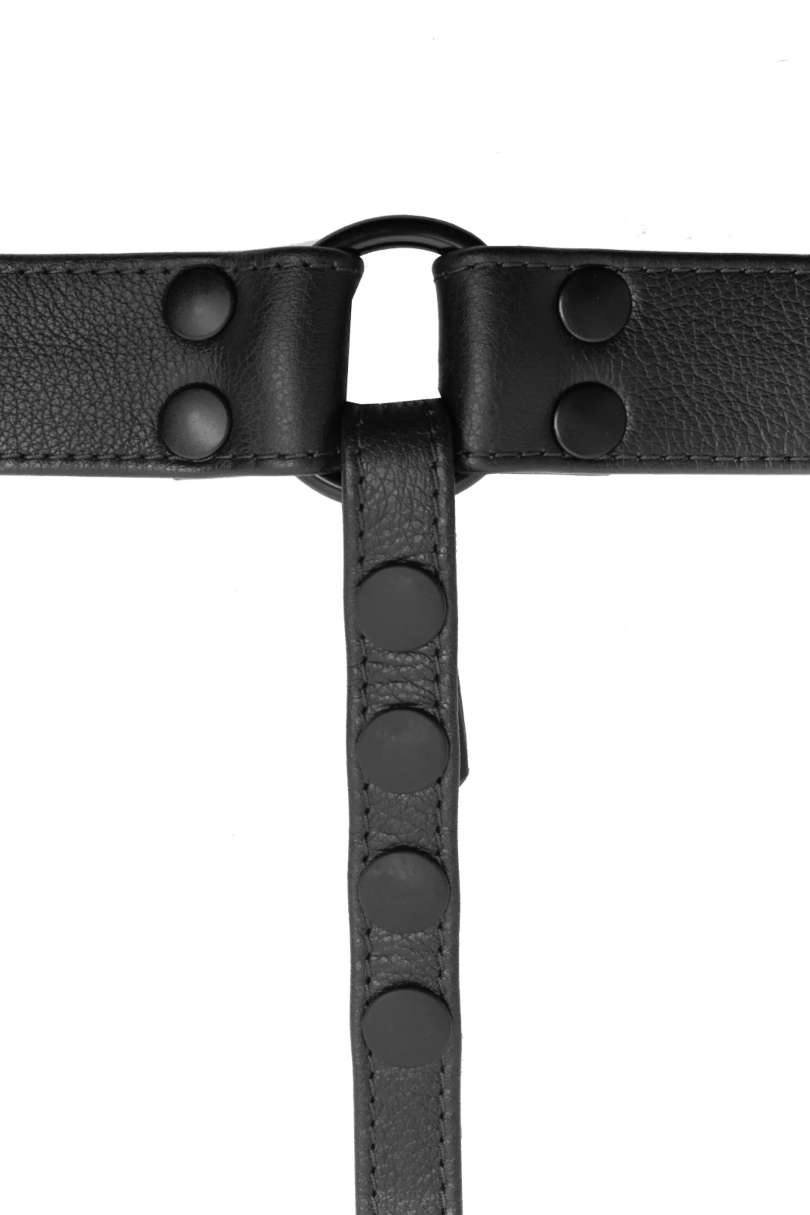 LEATHER THONG - Black