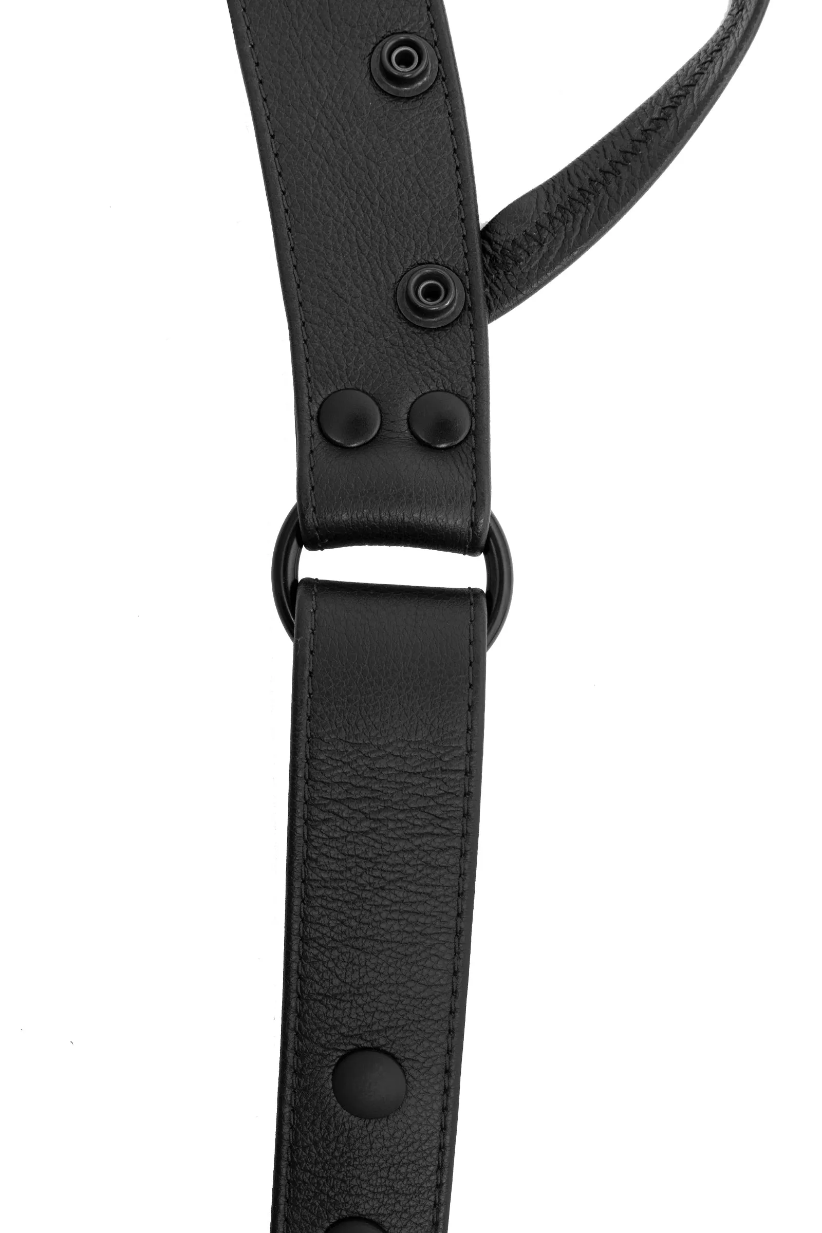 LEATHER THONG - Black