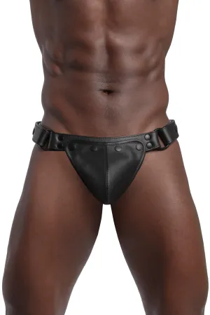 LEATHER THONG - Black