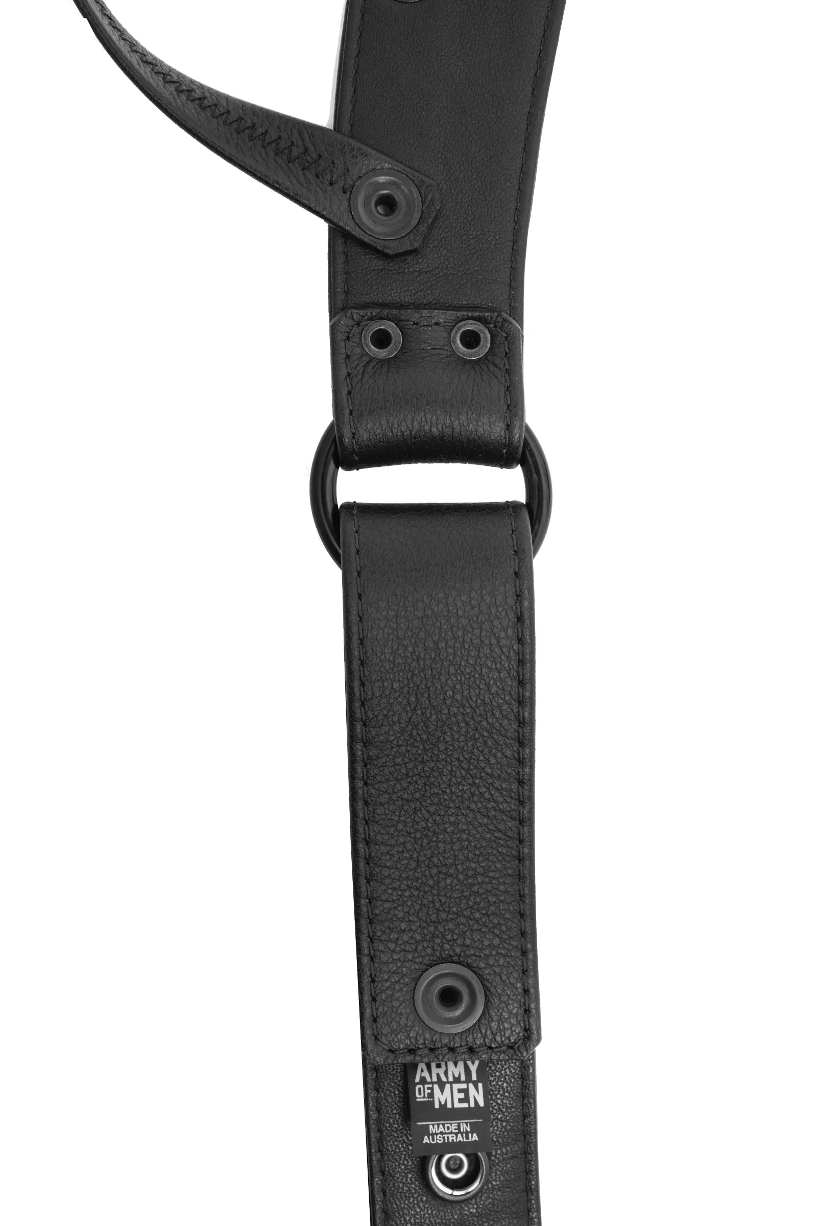LEATHER THONG - Black